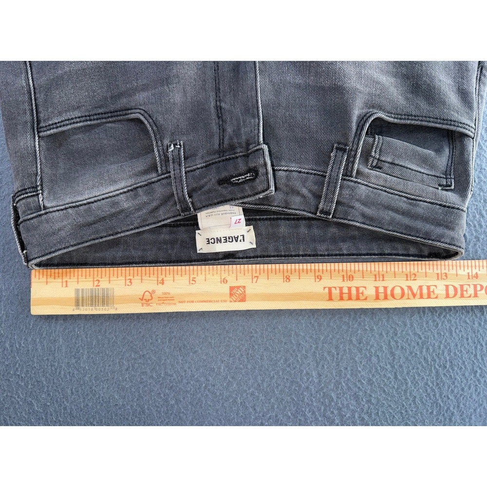 L'AGENCE Ruth Straight High Rise Jeans Vintage Grey Raw Hem Size 27 2649CSNR - Picture 6 of 7
